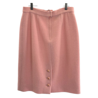 Chanel Vintage Tweed CC Logo Pink Jacket Skirt Suit — view 6
