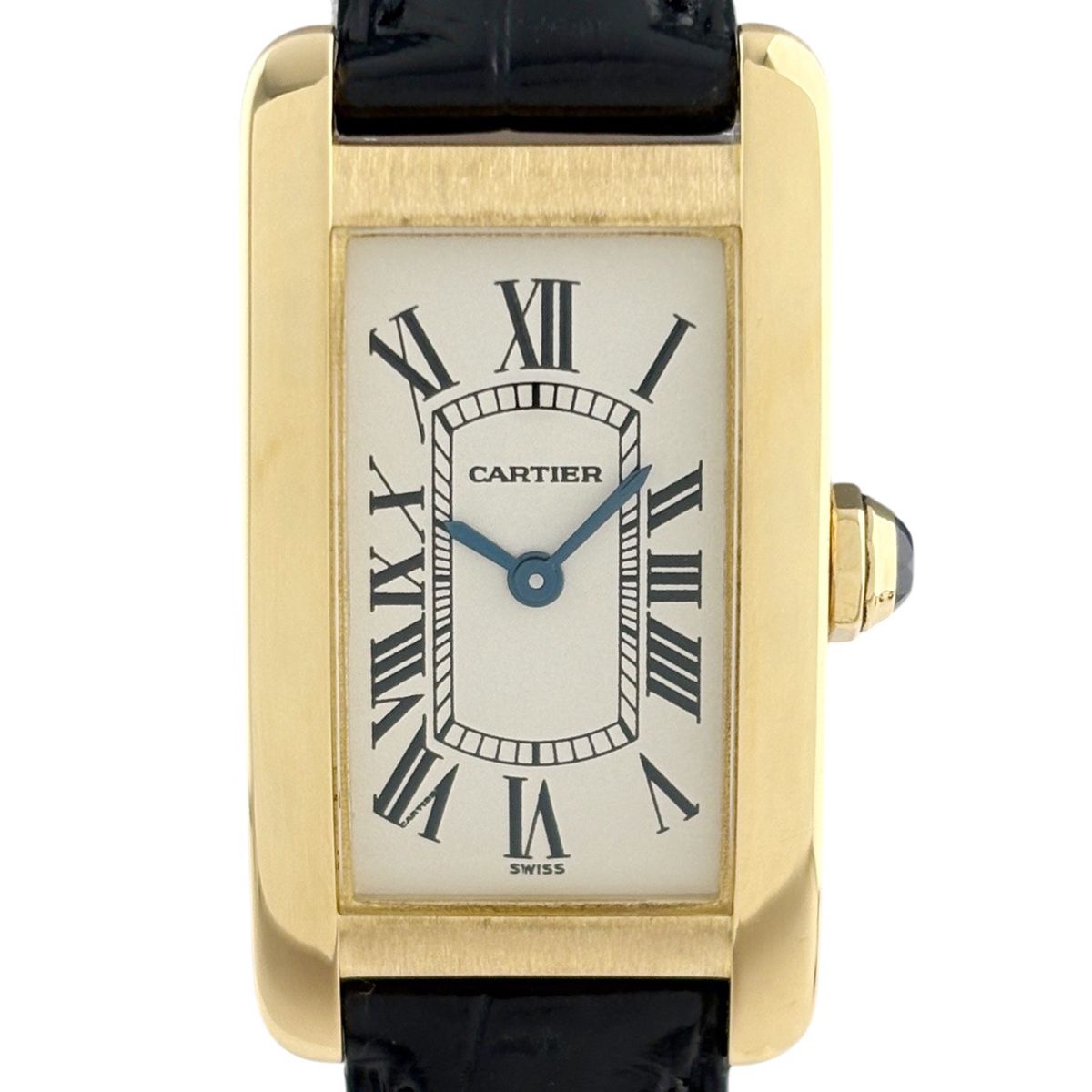 Cartier Tank Americanine SM Watch YG Leather Quartz Ivory