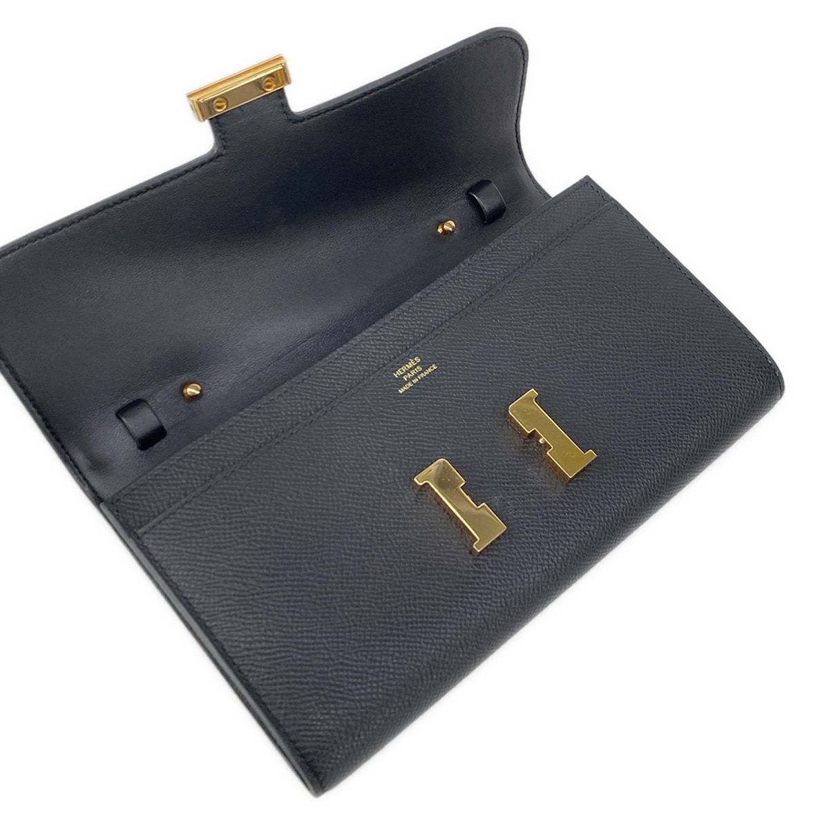 Hermes Wallet Constance Long to Go Black Gold — view 3