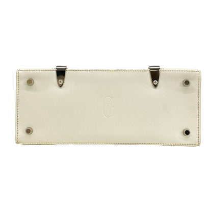 Goyard Handbag Saigon PM White Gray Brown Wood Handle Leather — view 5