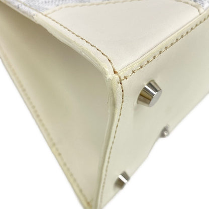 Goyard Handbag Saigon PM White Gray Brown Wood Handle Leather — view 8