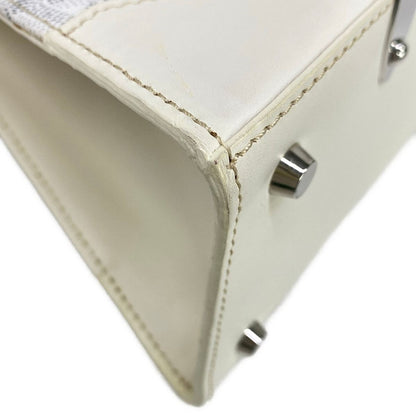 Goyard Handbag Saigon PM White Gray Brown Wood Handle Leather — view 6
