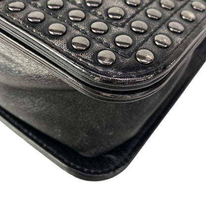 Chanel Shoulder Bag Boy Black Studs Chain Vintage Silver Wash Lambskin — view 7