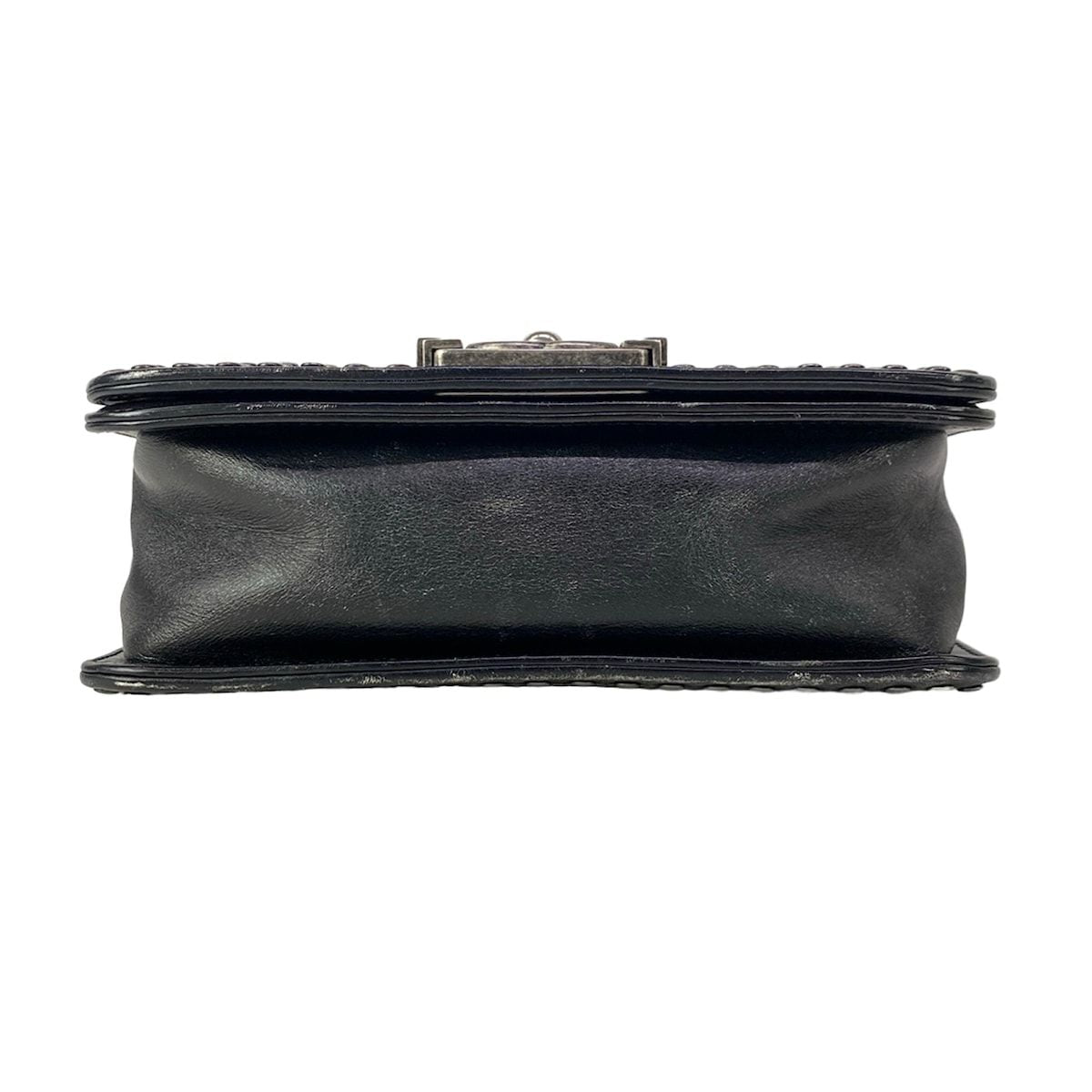 Chanel Shoulder Bag Boy Black Studs Chain Vintage Silver Wash Lambskin — view 5