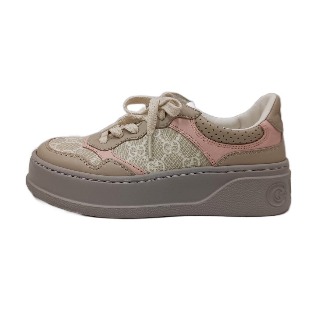 Gucci GG Supreme Sneakers Gray Pink
