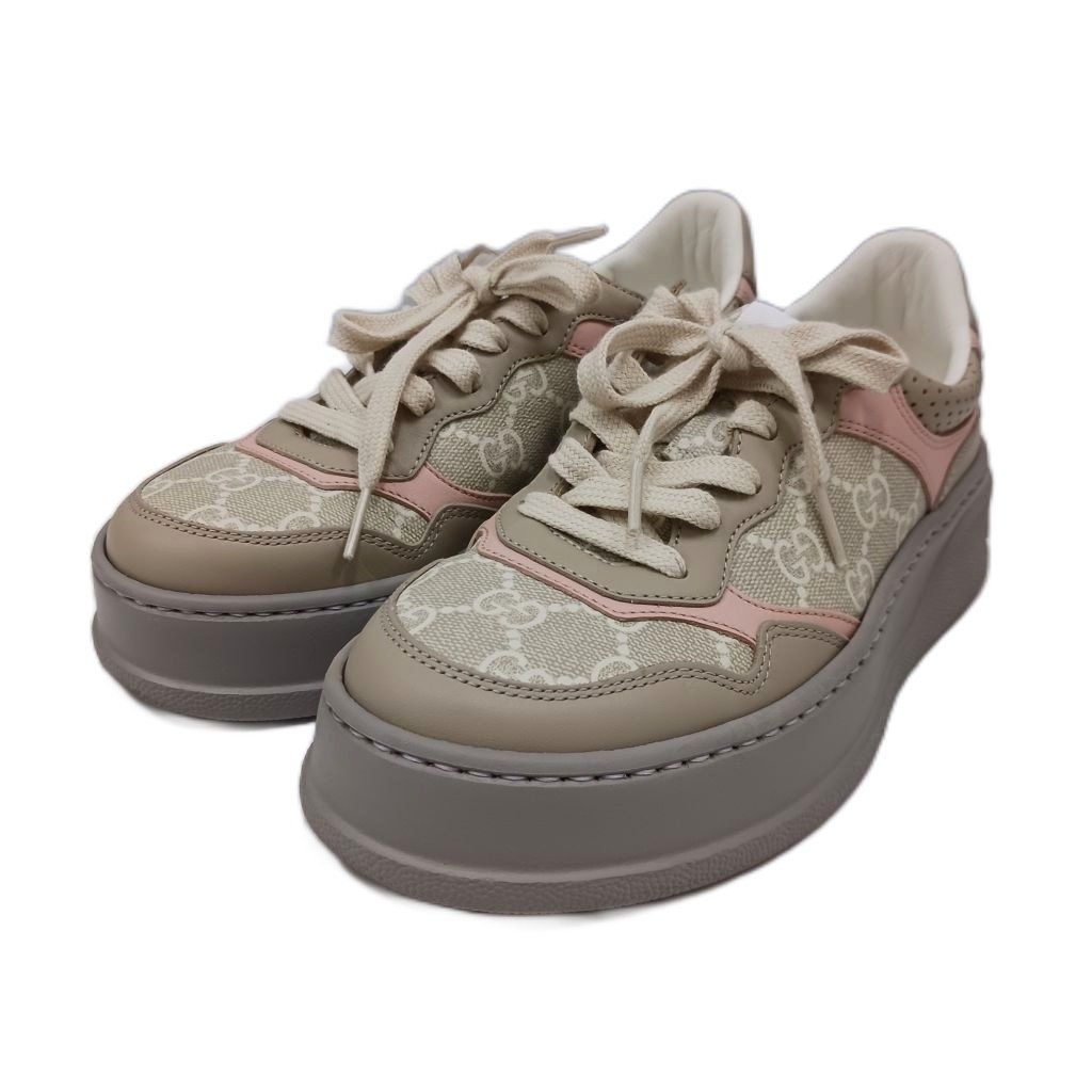 Gucci GG Supreme Sneakers Gray Pink — view 2