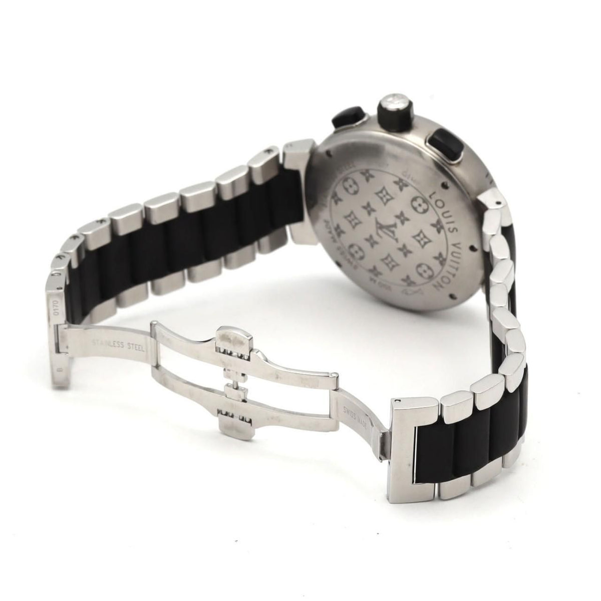 Louis Vuitton Tambour in Black SS Quartz Watch — view 6