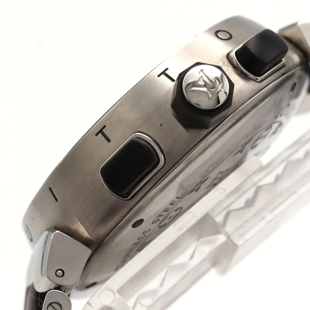 Louis Vuitton Tambour in Black SS Quartz Watch — view 3