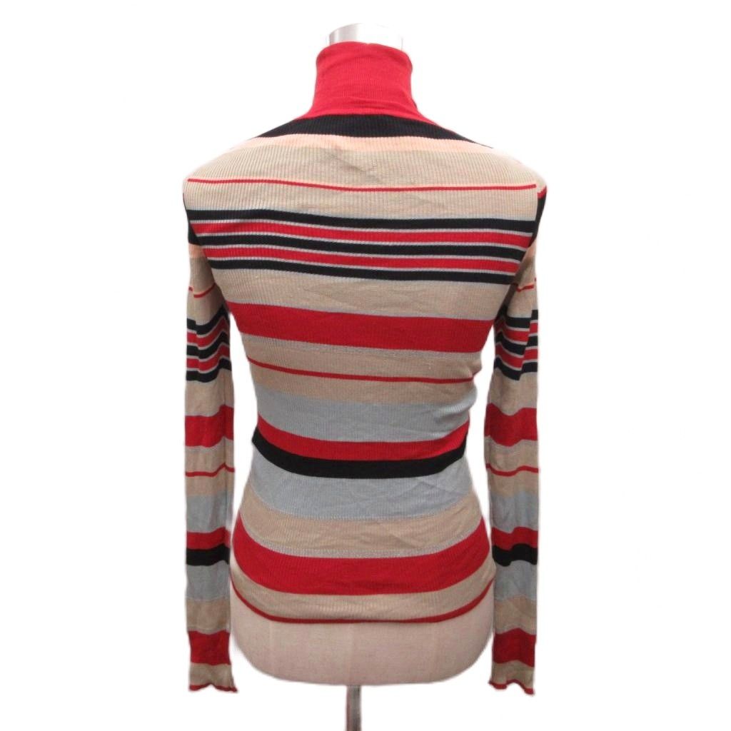 Prada Ensemble Knit Multi Border Sleeveless Cardigan M Multicolor 40 — view 2