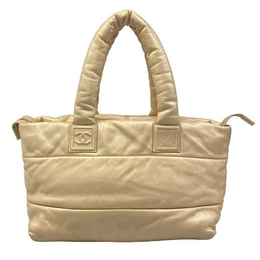 Chanel Shoulder Bag Coco Cocoon Beige Leather