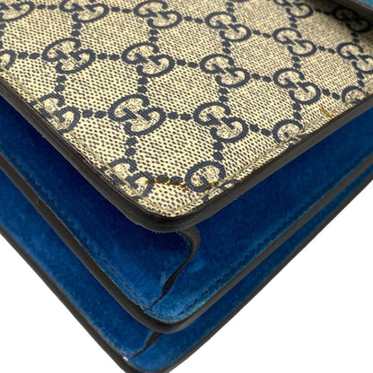 Gucci Shoulder Bag Blooms Dionysus Chain Navy Beige Multi — view 6
