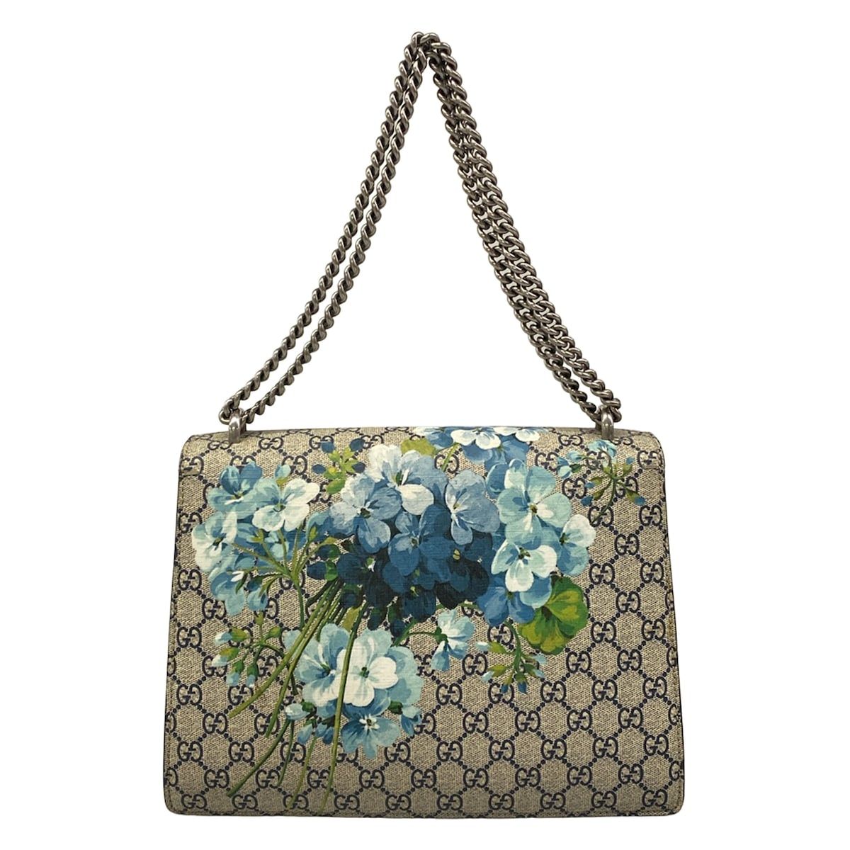 Gucci Shoulder Bag Blooms Dionysus Chain Navy Beige Multi — view 3