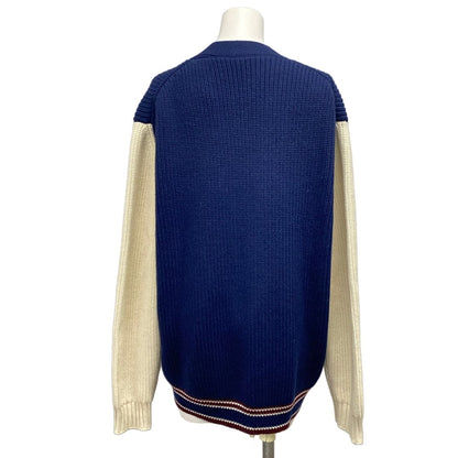 Miu Miu Cardigan S Navy Ivory Wool — view 2