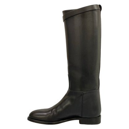 Hermes Long Boots Jumping Black Kelly Buckle Silver Leather — view 4