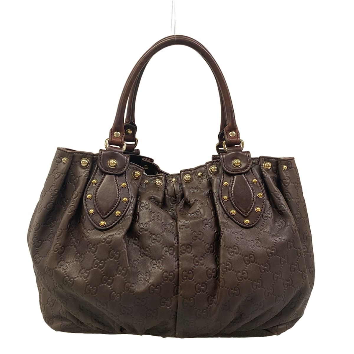 Gucci Tote Bag Guccissima Dark Brown Leather