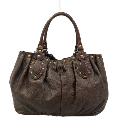 Gucci Tote Bag Guccissima Dark Brown Leather