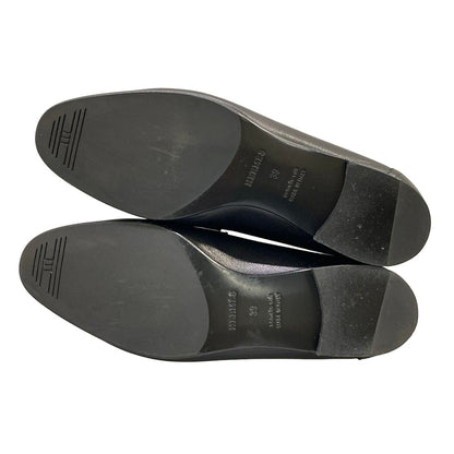 Hermes Loafers Moccasins Paris Black Silver Leather — view 8