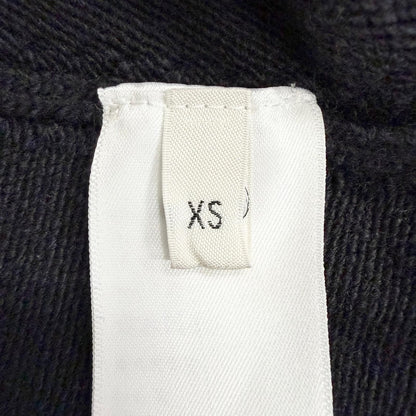 Celine Mini Dress Wool Logo Button Long Sleeve Knit Flare Black XS — view 7