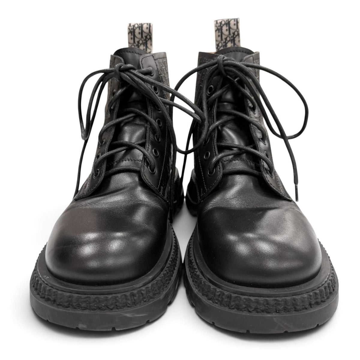 Dior Homme Buffalo Lace-up Boots Leather Oblique Black — view 3