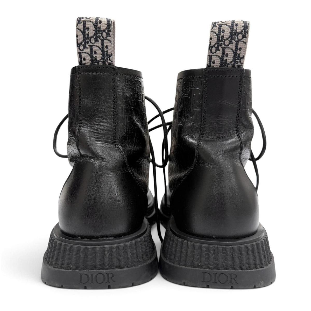 Dior Homme Buffalo Lace-up Boots Leather Oblique Black — view 4