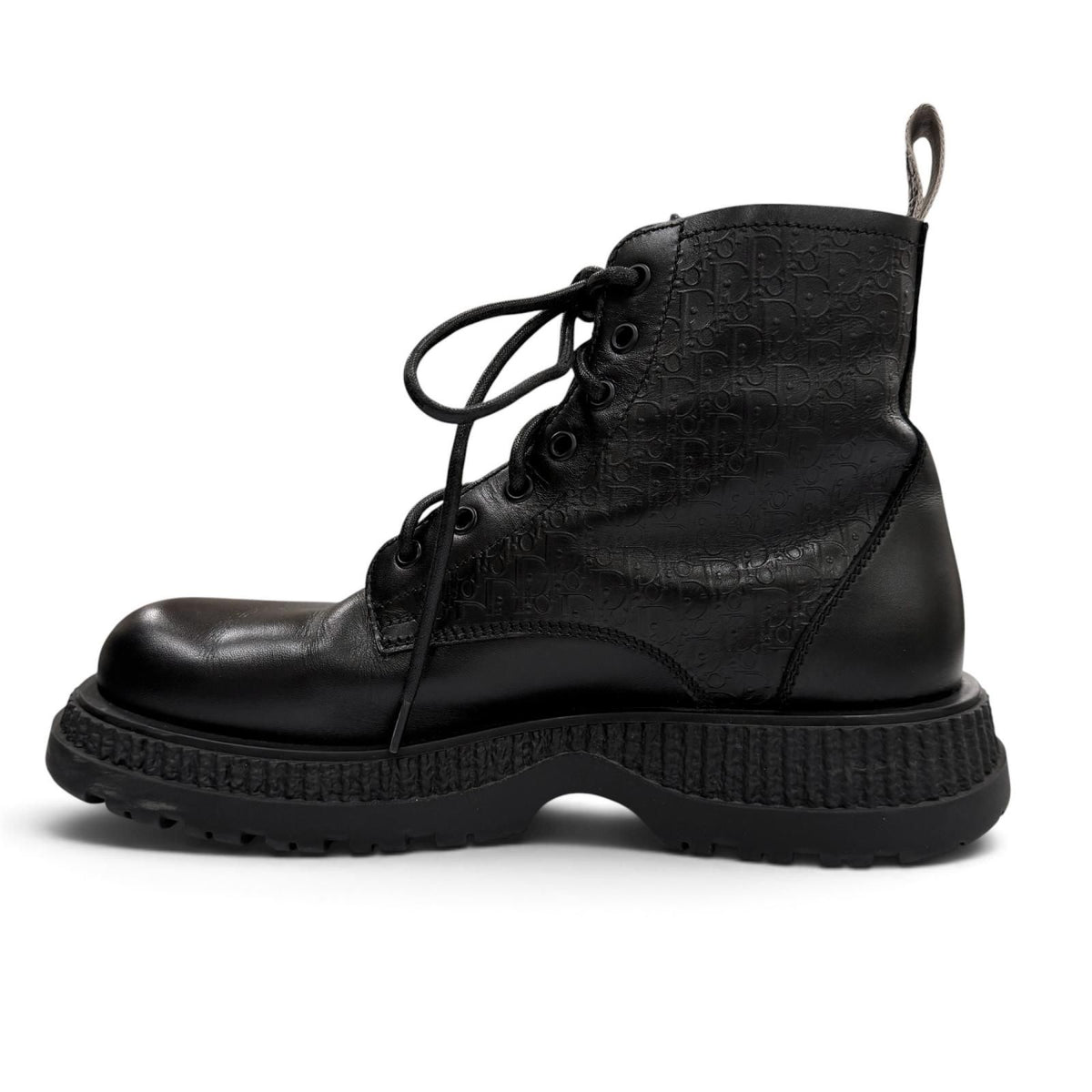 Dior Homme Buffalo Lace-up Boots Leather Oblique Black — view 6