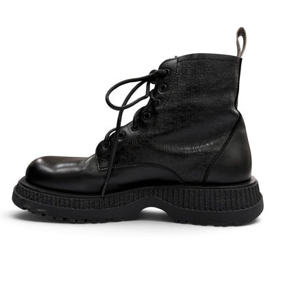 Dior Homme Buffalo Lace-up Boots Leather Oblique Black — view 6