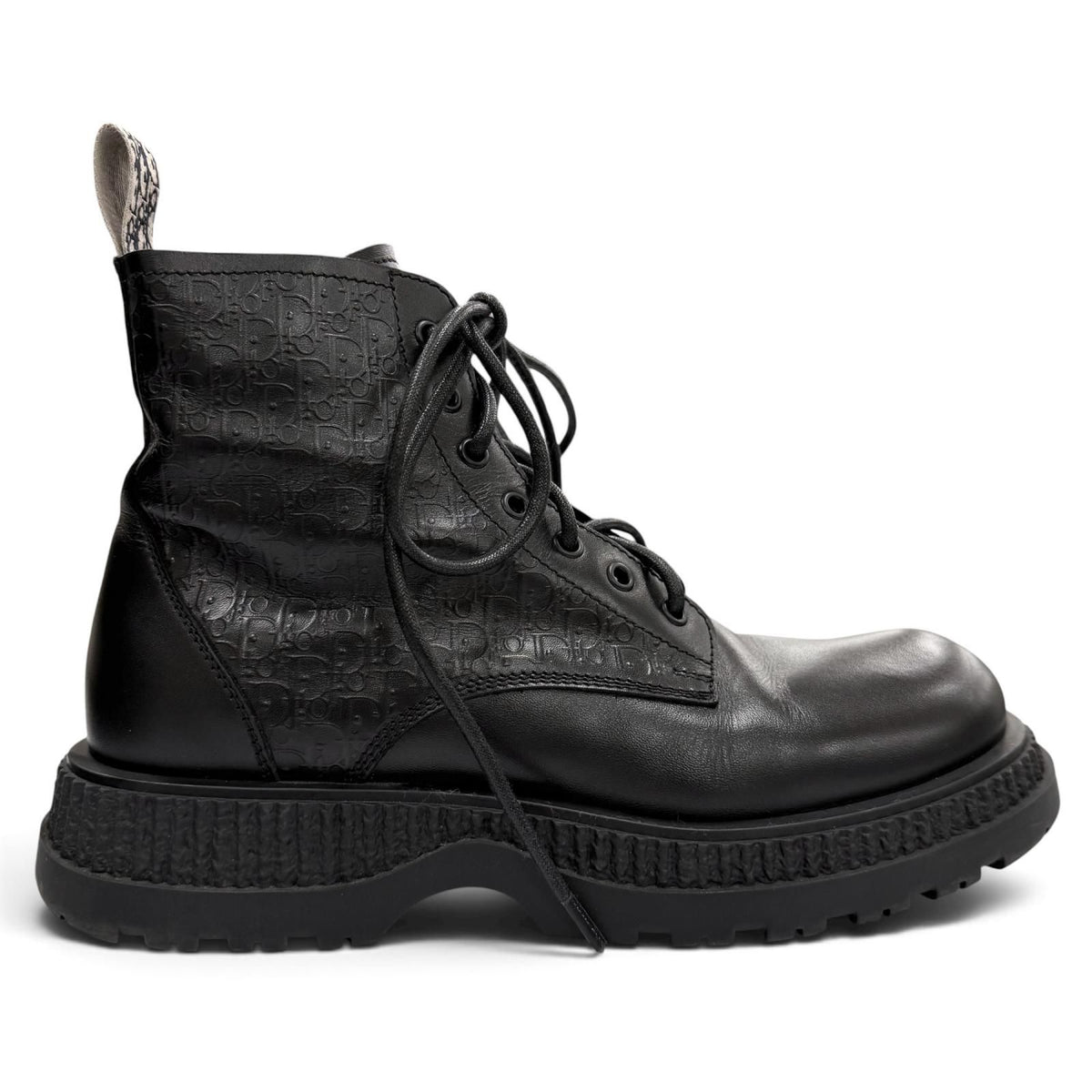 Dior Homme Buffalo Lace-up Boots Leather Oblique Black — view 7