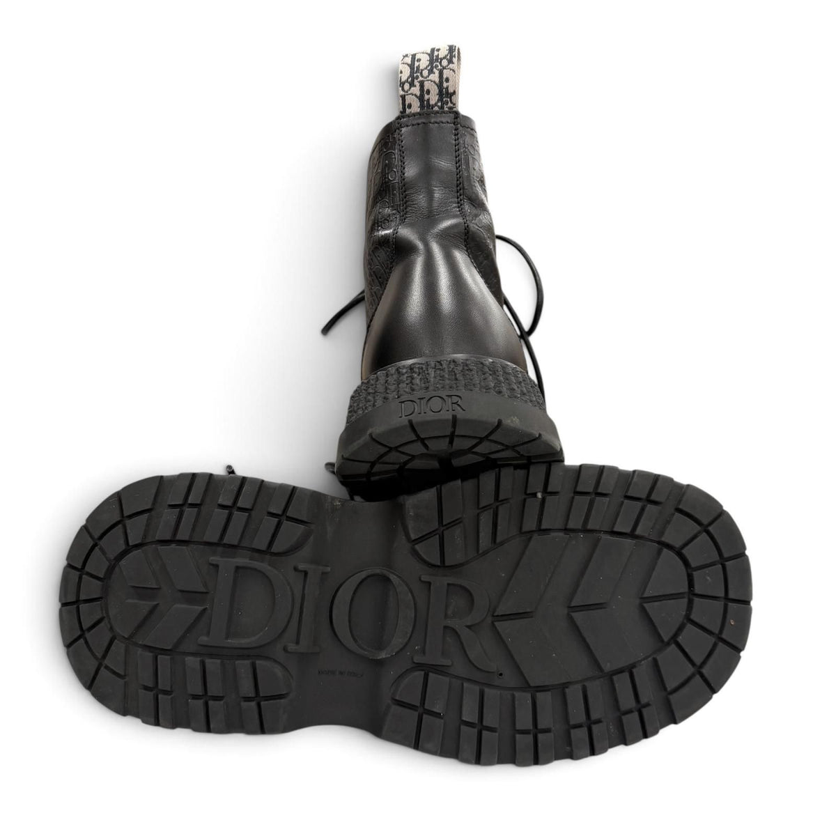 Dior Homme Buffalo Lace-up Boots Leather Oblique Black — view 5