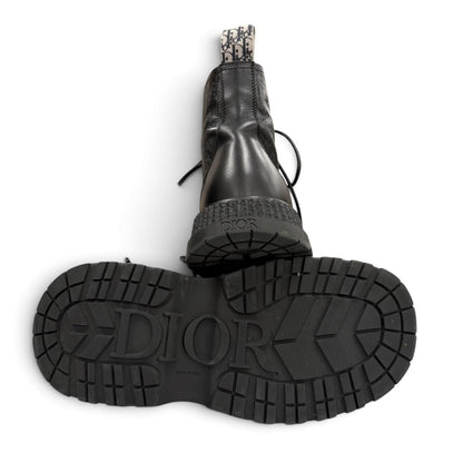 Dior Homme Buffalo Lace-up Boots Leather Oblique Black — view 5