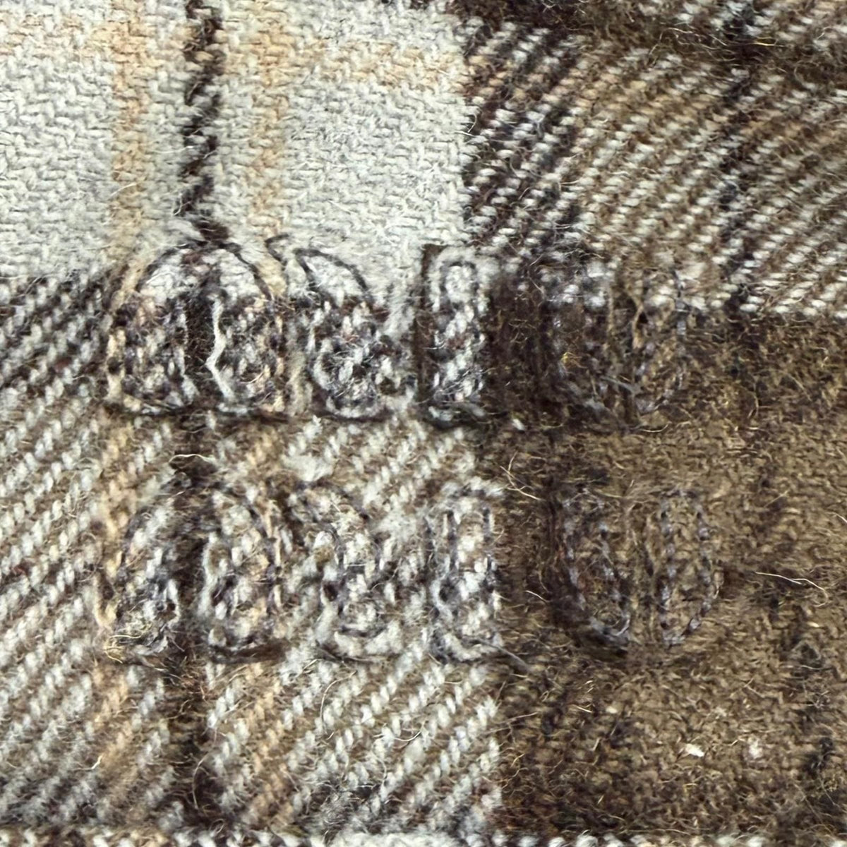 Miu Miu Logo Patch Check Jacket Brown 38 — view 6