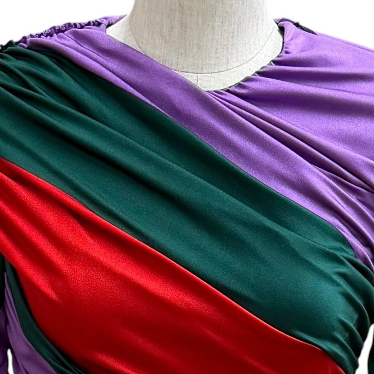 Gucci x Balenciaga Brooch Web Stripe Shirred Top Multi 36 — view 2