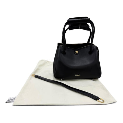 Loewe Madrid Bag Small Supple Leather 2-Way Handbag Black — view 2