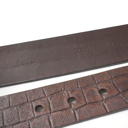 Prada Belt 90/36 Croco Embossed Leather Logo Buckle — view 6