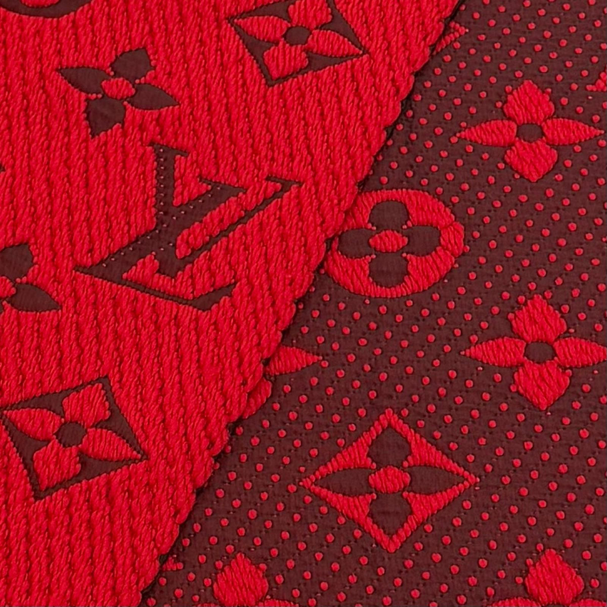 Louis Vuitton Logomania Scarf Wool Silk Blend Ruby Fringe — view 5