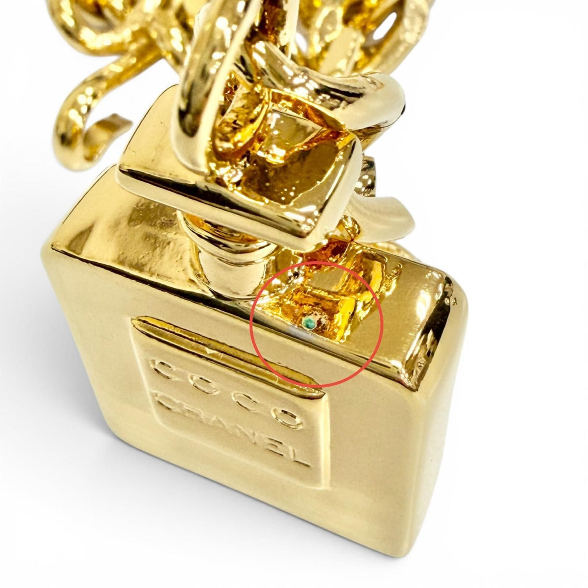 Chanel Logo Perfume Bottle Charm Double Chain Belt Gold Gorgeous — view 8