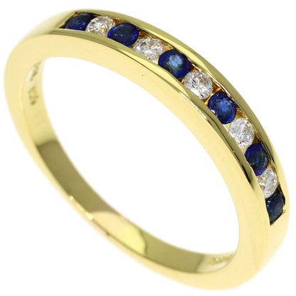 Tiffany & Co Half Eternity Sapphire Diamond Ring 18k Yellow Gold