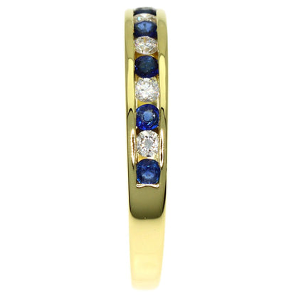 Tiffany & Co Half Eternity Sapphire Diamond Ring 18k Yellow Gold — view 3