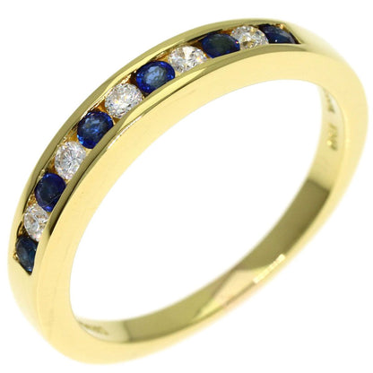 Tiffany & Co Half Eternity Sapphire Diamond Ring 18k Yellow Gold — view 2