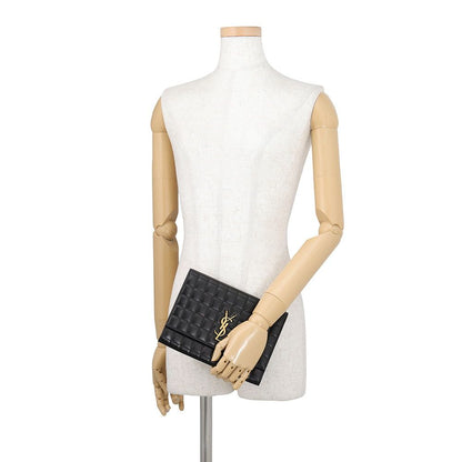 Saint Laurent Paris Clutch Flap Pouch Lambskin Black — view 4