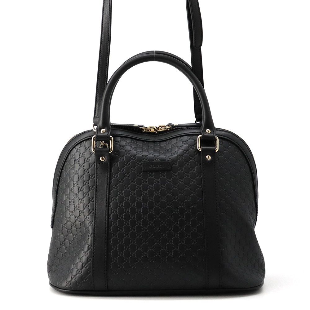 Gucci Micro Guccissima Leather 2-Way Shoulder Bag Black