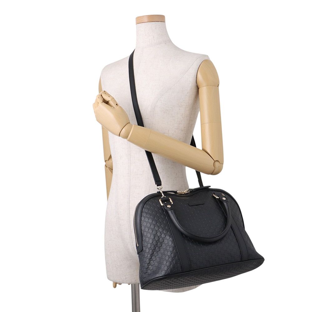 Gucci Micro Guccissima Leather 2-Way Shoulder Bag Black — view 5