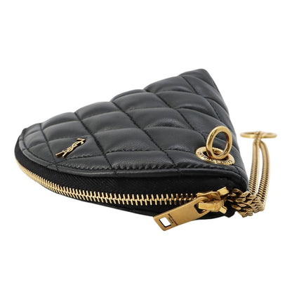 Saint Laurent Paris Coin Purse Sade Lambskin Wallet Black — view 2