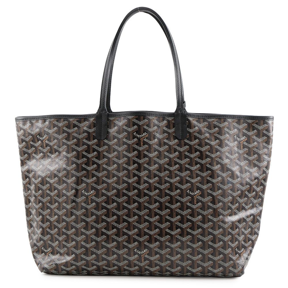 Goyard Tote Bag Saint Louis PM Herringbone Leather Black