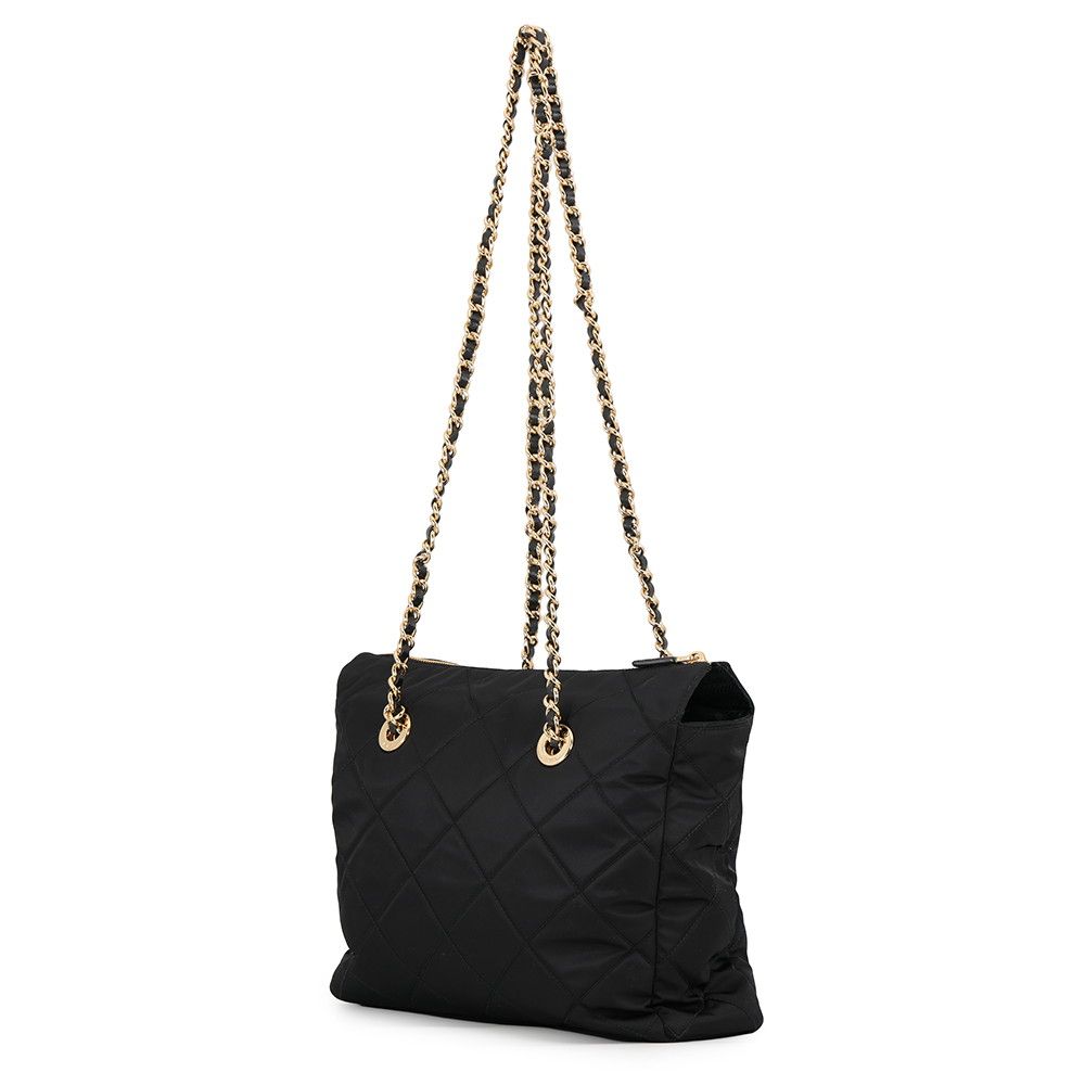 Prada Tote Bag Re Edition Chain Shoulder Nylon Saffiano Leather Black — view 2