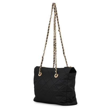 Prada Tote Bag Re Edition Chain Shoulder Nylon Saffiano Leather Black — view 2