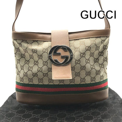 Gucci Interlocking G Sherry Line Obdia Canvas Leather Shoulder Bag Crossbody