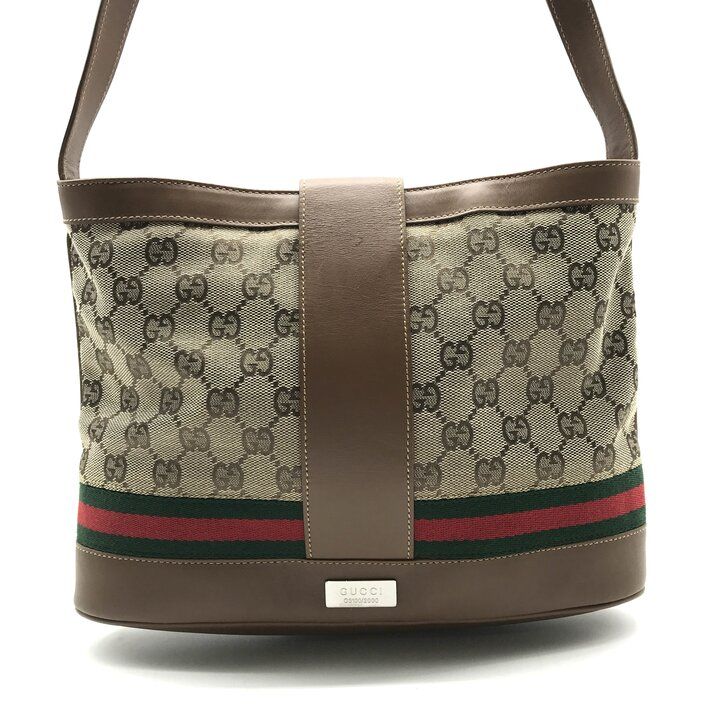 Gucci Interlocking G Sherry Line Obdia Canvas Leather Shoulder Bag Crossbody — view 3