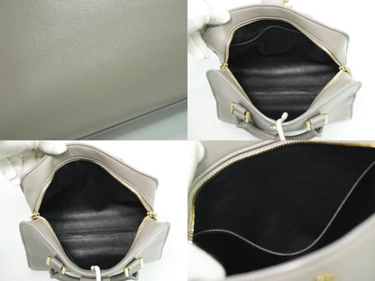 Saint Laurent YSL Baby Cabas 2-Way Shoulder Bag Pochette Leather Gray — view 8