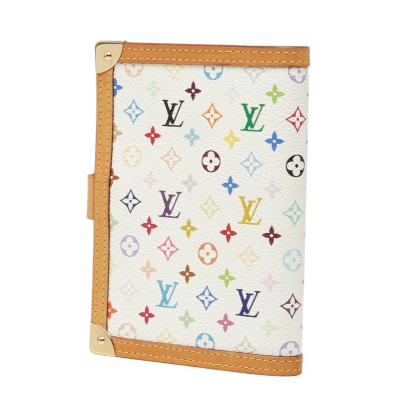 Louis Vuitton Monogram Multicolor Agenda PM Planner White Multi Brown Leather — view 2