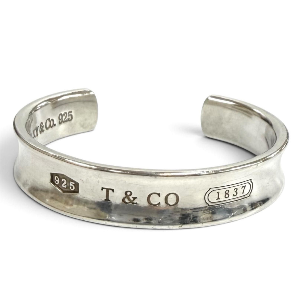 Tiffany & Co Cuff Bangle Logo Design Bracelet Silver